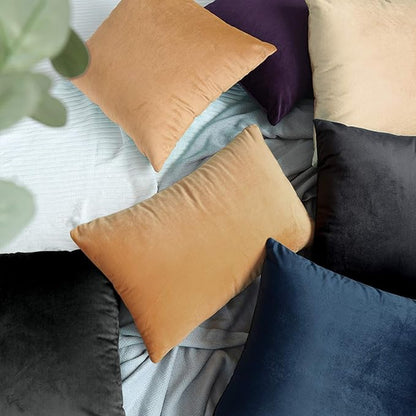 NTBAY 2 Pack Zippered Velvet King Pillowcases, Super Soft and Cozy Luxury Fuzzy Flannel Pillow Cases with Zipper, 20x36 Inches, Navy Blue