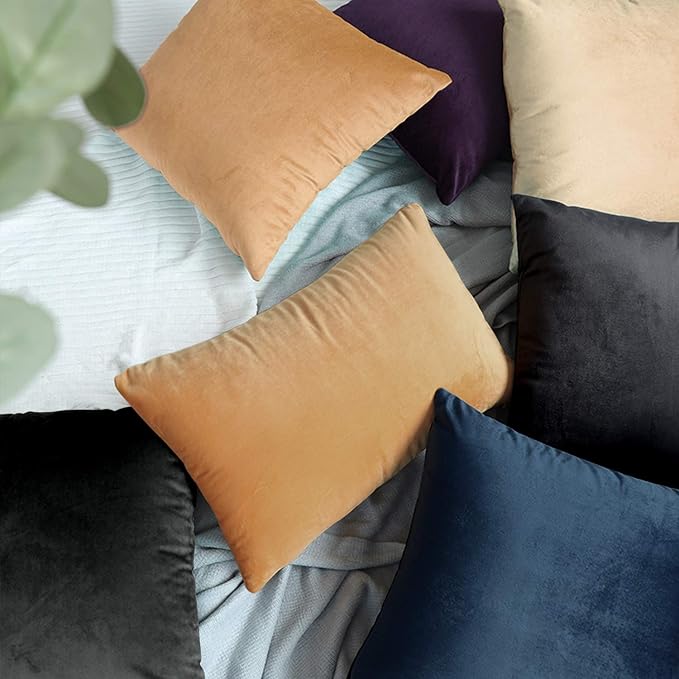 NTBAY 2 Pack Zippered Velvet King Pillowcases, Super Soft and Cozy Luxury Fuzzy Flannel Pillow Cases with Zipper, 20x36 Inches, Purple