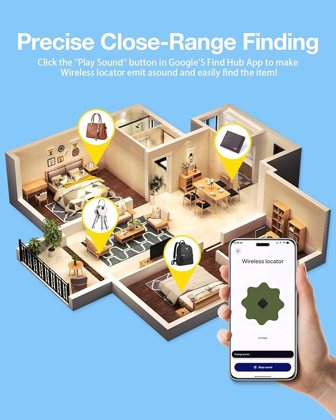 Air Tags for Android,Air Tags-4 Pack Android,2 Year Battery Life,Air Tracker Tags with 4 Case,Google Find Trackers for Google'S Find Hub App,IP65 Waterproof Luggage Tracker for Keys
