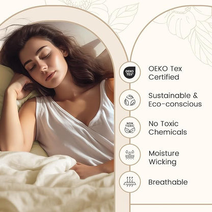 Full Sheet Set - 800TC Egyptian Cotton Bedding Sheets & Pillowcases - Soft, Durable and Luxurious 4PC Sateen Weave Ivory Bed Sheets for Full Size Bed, No Pill & Shrink Thick Machine Washable