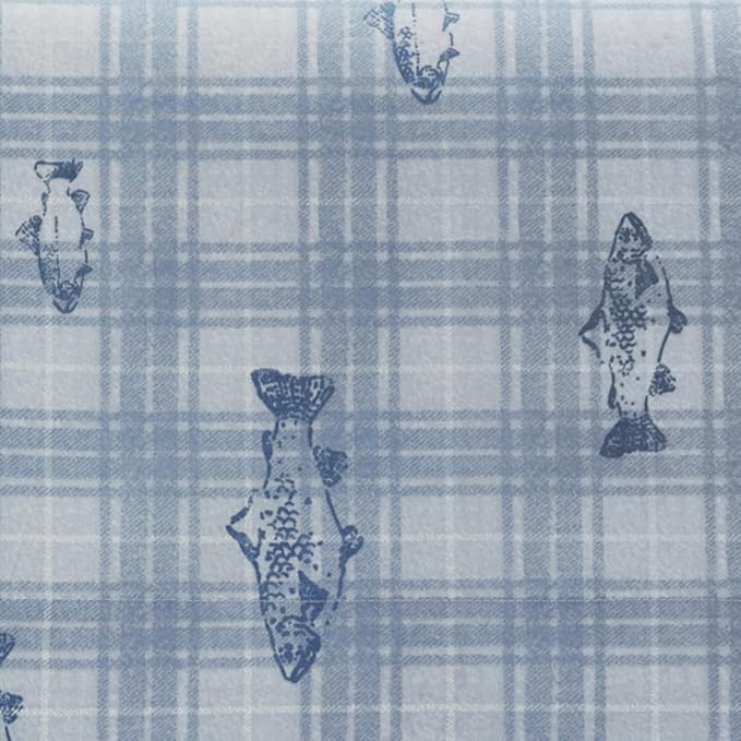 Eddie Bauer - Queen Sheets, Cotton Percale Bedding Set, Crisp & Cool Home Decor (Methow Plaid Blue, Queen)
