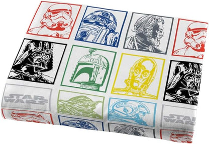 Jay Franco Kids Sheet Set with Fitted, Flat Sheets & Pillow Cover - Ultra-Soft Bedding with Pillowcase for Room Decor, Multi - Star Wars, 4 Piece Full