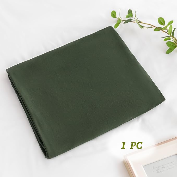 Stretchy Body Pillow Case Cover - Jersey Knit Long Pillowcase for Body Pillow, 1 Pack - Envelope Closure & Skin-Friendly, Soft and Breathable for Sleeping, 20"x54", Olive Green