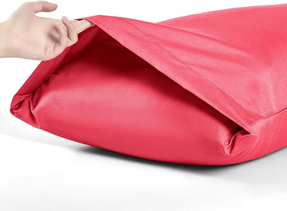 MILVOWOC 2Pcs Brushed Microfiber King Pillowcases - 20 x 36 Inch, Hot Pink Pillow Case Set Non Slip Envelope Pillow Cover with Moisture Absorption and Anti-Wrinkle