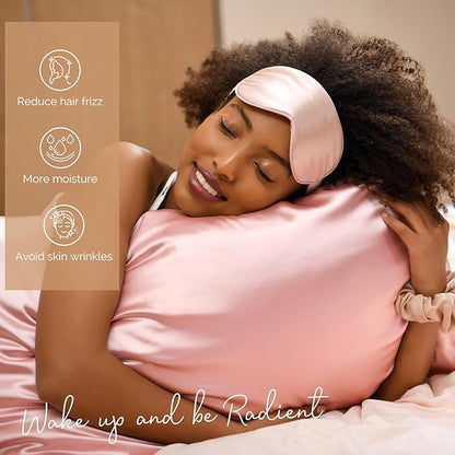 Yanibest Satin Pillowcase, Silk Pillow Cases for Hair and Skin with Zipper, Standard Pillow Cases Set of 2 for 20"x26", Exquisite Packaging for Women Men