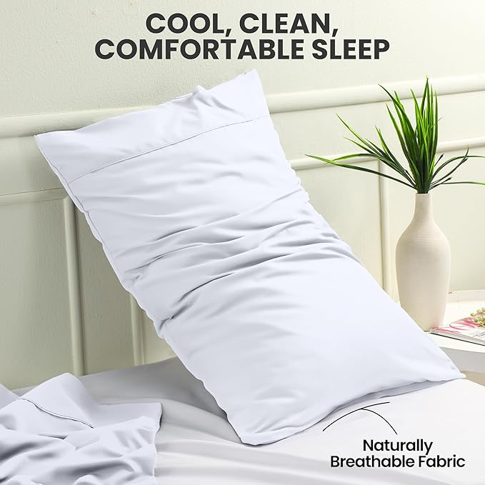 Utopia Bedding Standard Pillow Cases - 2 Pack - Envelope Closure - Soft Brushed Microfiber Fabric - Shrinkage and Fade Resistant Pillow Covers Standard Size 20 X 26 Inches (Standard, White)