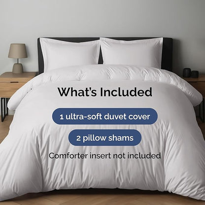 Duvet Cover Cal King Size Set - Extra Soft Cal King Duvet Cover 104" x 98" with 2 Pillow Shams - Hotel Luxury, Easy Care & Fade Free w/ Zipper Closures & Ties - Comfy, Cozy & Breathable (French Grey)