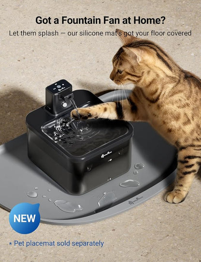 DownyPaws Cat Water Fountain Cordless, 84oz/2.5L Fursink Wireless Pet Water Fountains for Cats Indoor, Battery Operated Cat Drinking Fountain with Motion Sensor, Ultra Quiet Pump, BPA-Free, Black | Wireless Cat Drinking Water Fountains for Cats Indoor,...