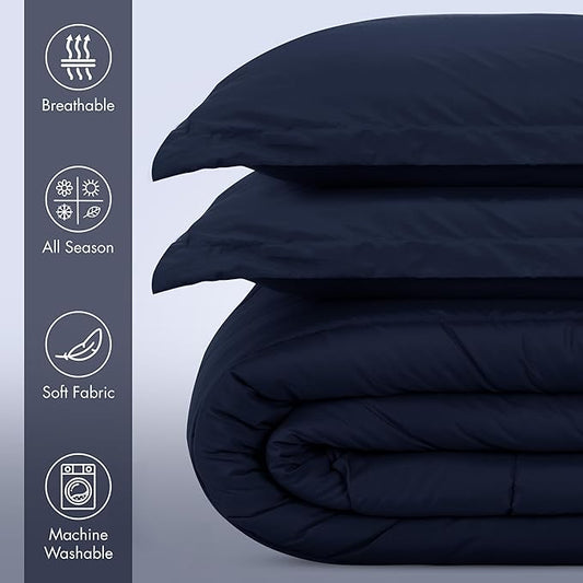 Utopia Bedding Navy Kids Comforter Set with 2 Pillow Shams, 3 Piece Soft Microfiber Twin Bed Comforter with Pillow Shams, Printed Kids Bedding for Boys and Girls, Lightweight, Breathable, Easy Care