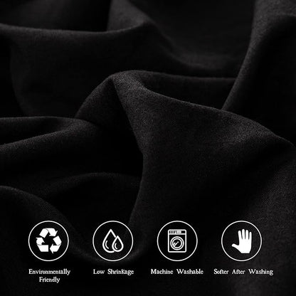 4 Piece Bed Sheet Set (Queen,Black) 1 Flat Sheet,1 Fitted Sheet and 2 Pillow Cases,Brushed Microfiber Luxury Bedding with Deep Pockets
