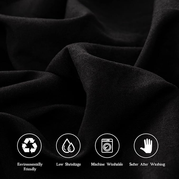 Twin Size Sheet Set - 3 Piece Set (Twin,Black),100% Super Soft Brushed Microfiber 1800 Luxury Bedding,Deep Pockets &Wrinkle,Fade Resistant