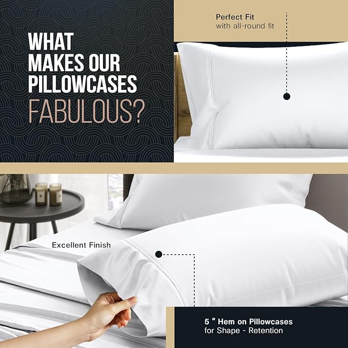 Texas Linen Co. 100% Egyptian Cotton Pillow Cases King Size Set of 2 - Luxury 1500 Thread Count Sateen Weave Teal Pillow Covers, Soft & Breathable Extra Long Staple Pillowcases, Fits King Size Pillows