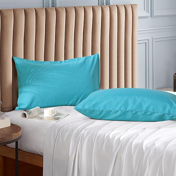 EVOLIVE Ultra Soft Brushed Microfiber Standard Size 20"x30" Pillowcases Pair Set of 2 with Envelope Closure (20"x30" Standard, Ocean)