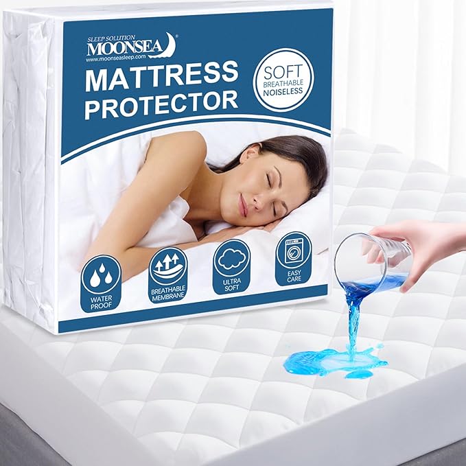 Moonsea Waterproof Three Quarter Mattress Pad, RV Short Full, 48x75 Inch, White