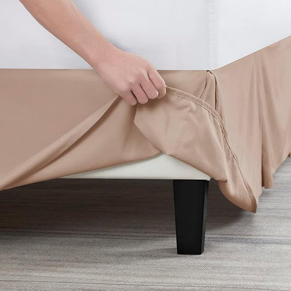Nestl Taupe Bed Skirt Cal King Size - Cal King Bed Skirt 14 Inch Drop - Brushed Microfiber Bed Skirts - Hotel Quality Pleated Bed Skirt - Shrinkage & Fade Resistant