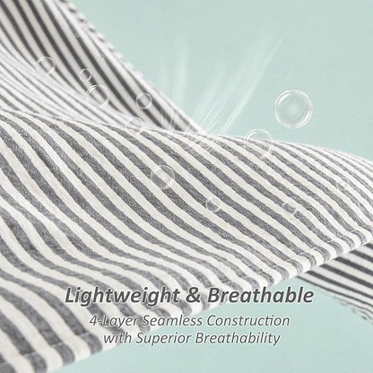EMME Cotton Muslin Twin Blanket Breathable Gauze Soft Lightweight Adults Gifts for Women (Striped Grey, 60"x80")