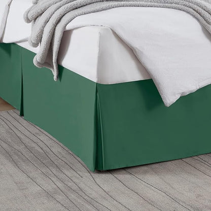 Nestl Hunter Green Full Bed Skirt - Full Size Bed Skirt 14 Inch Drop - Brushed Microfiber Bed Skirts - Hotel Quality Pleated Bed Skirt - Shrinkage & Fade Resistant