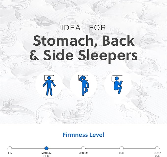 Signature Design by Ashley California King Size Chime 10 Inch Medium Firm Hybrid Mattresswith Cooling Gel Memory Foam for Pressure Relief, Fiberglass Free, Mattress In A Box