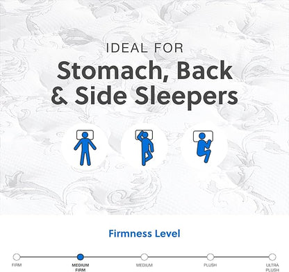 Signature Design by Ashley California King Size Chime 10 Inch Medium Firm Hybrid Mattresswith Cooling Gel Memory Foam for Pressure Relief, Fiberglass Free, Mattress In A Box