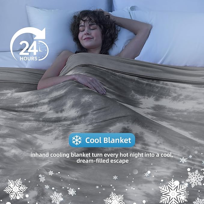 inhand Cooling Blanket Full Size (80"x90"), Cooling Blankets for Hot Sleepers, Absorbs Heat to Keep Adults Cool for Summer Nights Sweats, Thin Cold Lightweight Blanket for Couch Bed, All Season Use
