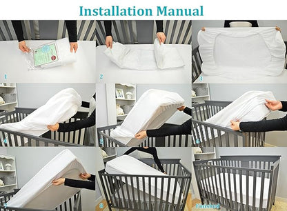 American Baby Company 2 Pack Waterproof Fitted Crib Mattress Protector 52" x 28" - Quilted, Noiseless, Soft & Breathable Crib & Toddler Mattress Pad Cover