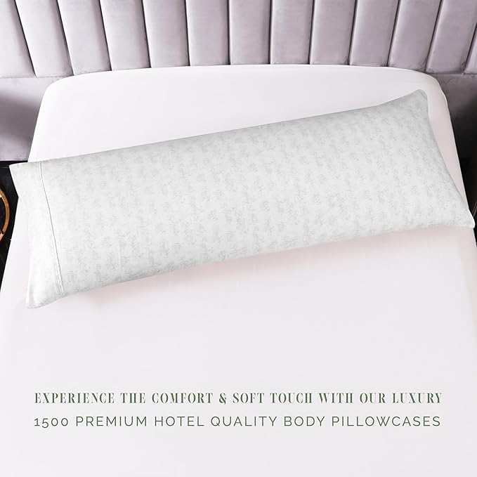 Elegant Comfort Ultra Soft 1-Piece Set Sea Waves Print Pillowcases - 1500 Premium Hotel Quality Microfiber, Soft and Smooth Hidden Zipper Closure 1-Piece Pillow Covers - Body Pillowcase, Wave Beige