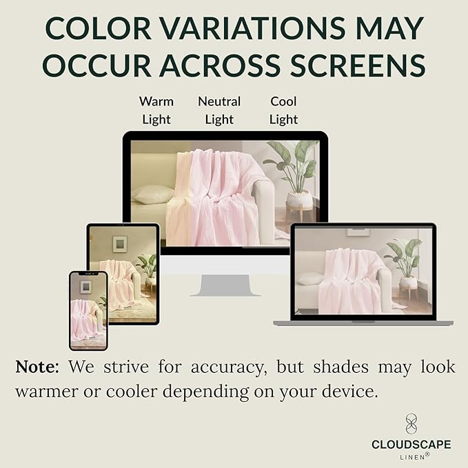 CLOUDSCAPE 100% Cotton Muslin Blanket King Size for Bed - Oversized 4 Layer 108x92 Fits Upto Cal King Bed - Soft Breathable, Lightweight, All Season, Summer Gauze Blanket for Adults - Seashell Pink