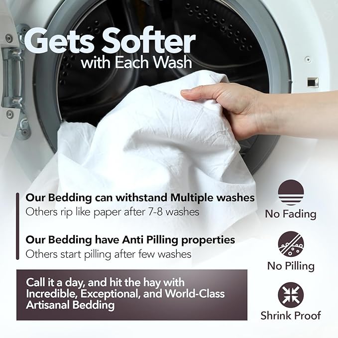 TEXAS LINEN CO. 100% Egyptian Cotton Pillowcases Queen Size Set of 2 - Luxury 2000 Series Standard/Queen Pillow Cases, Soft Cooling, Envelope Closure Hotel Quality Pillowcase (21 x 32, Ivory)