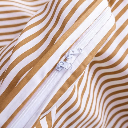 JELLYMONI Cal King Duvet Cover Set, Cotton Duvet Cover 3 Pieces with Zipper Closure, 1 Duvet Cover and 2 Pillowcases(White with Rust Striped)