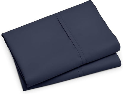 Bare Home Premium 1800 Ultra-Soft Microfiber Pillowcase Set - Double Brushed - Hypoallergenic - Wrinkle Resistant (Standard Pillowcase Set of 2, Midnight Blue)