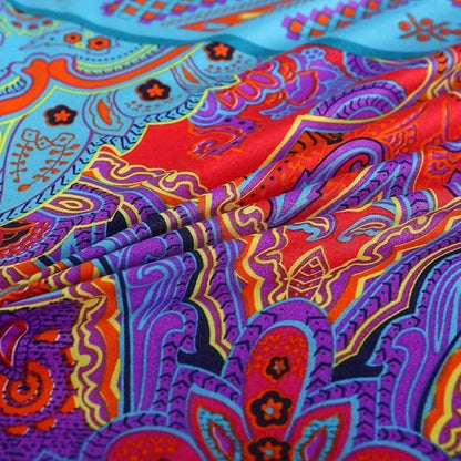 Boho Queen Comforter Set Soft Chic 3 Pieces Bedding Queen Comforter Set Lightweight Exotic Red Teal Bohemian Mandala Colorful Vintage Comforter Bed Set for All Seasons (Queen, Boho)