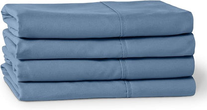 Bare Home Microfiber Bulk Pillow Cases - King Set of 4 - Cooling Pillowcases - Double Brushed - Coronet Blue Pillowcases 4 Pack - Easy Care (King - 4 Pack, Coronet Blue)