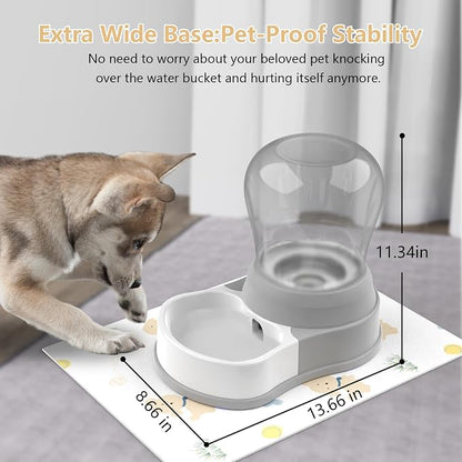 STALTWO 1 Gallon Automatic Dog Water Dispenser, Non-Slip Mat, BPA-Free | Pet Water Dispenser, Large Capacity Water Feeder for Cats and Dogs, Refill Less Often