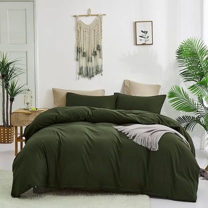 Houseri Olive Green Comforter Set Cal King Dark Bedding California Army Sets Oversized Men Women Military Size Blackish Cal King(96''*104''-Comforter)