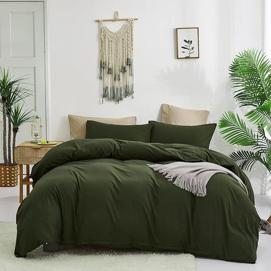 Houseri Olive Green Comforter Set Twin Boys Kids Girls Army Green Bedding Twin Size Dark Green Comforters Sets Comfy Soft Blackish Green Bed Quilt Blanket Twin 3 Pieces Solid Color Dorm Bedding Sets