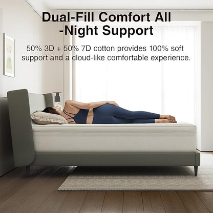 Novilla King Mattress Topper, Extra Thick Pillow Top - Overfilled Hotel Luxury Mattress Pad Cover for Back Pain Relief, Breathable Fluffy Down Alternative Fill, 8-21” Deep Pocket, Oatmeal