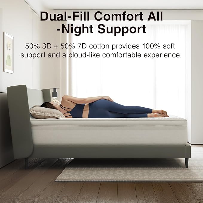 Novilla CL King Mattress Topper, Extra Thick Pillow Top Mattress Pad, Down Alternative Fill Breathable Cotton Cover, 8-21" Deep Pocket Soft Bed Topper for Back Pain Relief, Oatmeal