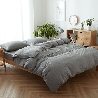 FACE TWO FACE Bedding Duvet Cover Set 3 Pieces 100% Cover Linen Like Textured Breathable Durable Soft Comfy