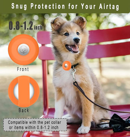 for Airtag Holder for Dog Collar, Cibaabo Silicone Air Tag Case Cover | for 0.8-1.2inch Pet Collar | doesn't dangle | Compact | Easy Installation | Compatible with Apple Airtags