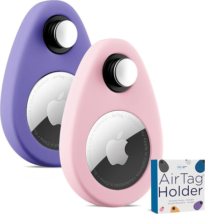 INFINITE ORBIT AirTag Holder for Kids – 2 Pack Anti-Removal Locking Case, GPS Tracker Holder Suitable for Children, Elderly, Pets & Luggage, Hidden Air Tag Pin Case (Compatible with Apple AirTag)