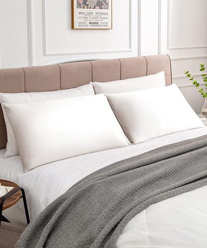 Warmstar Cotton Pillow Cases Standard Size Set of 2, 600 Thread Count Pillowcases 20x26 Inches, Soft Long Staple Cotton Pillowcases Breathable with Envelope Closure,White