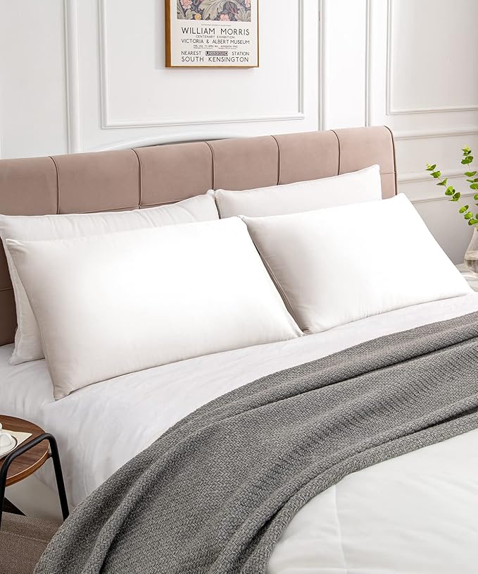 Warmstar Cotton Pillow Cases King Size Set of 2, 600 Thread Count Pillowcases 20x36 Inches, Soft Long Staple Cotton Pillowcases Breathable with Envelope Closure,White