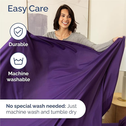 Full 6 Piece Sheet Set - Comfy Breathable & Cooling - Ultra Soft Hotel Luxury Bedding Set w/ 8-16 Inch Deep Pockets - 1 Flat & 1 Fitted Sheet & 4 Pillowcases - Cozy, Wrinkle Free & Easy Care - Purple