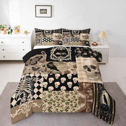 Fall Rustic Comforter Set Queen Size,Autumn Harvest Theme Bedding Sets for Kids Women Men Adult Room Decor,Countryside Farmhouse Quilt Set Vintage Oil Painting Art Duvet Insert,2 Pillowcases