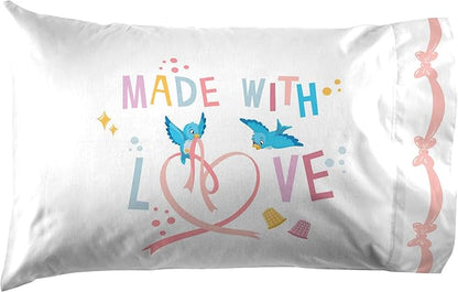Jay Franco Kids Sheet Set with Fitted, Flat Sheets & Pillow Cover - Ultra-Soft Bedding with Pillowcase for Room Decor, White - Princess Cinderella, 4 Piece Queen