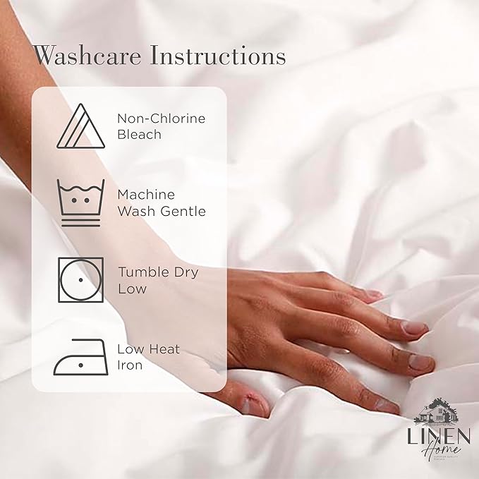 Linen Home 100% Cotton Percale Pearl Stitch Pillowcases Queen/Standard Size, Olive Green, 2 Pieces of Pillow Case, Crisp and Cool Strong Bed Linen, 20 inches X 30 inches