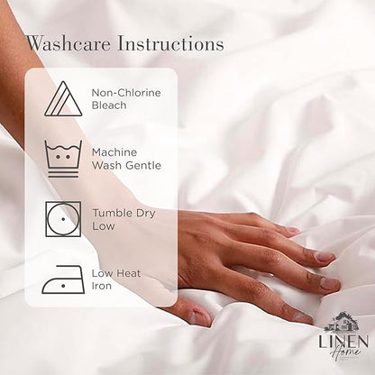Linen Home 100% Cotton Percale Pearl Stitch Pillowcases King Size, Mauve Lavender, 2 Pieces of Pillow Case, Crisp and Cool Strong Bed Linen, 20 inches X 40 inches