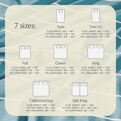 LuxClub 4 PC Queen Size Sheet Set Bed Sheets, Breathable Luxury, Deep Pockets 18" Wrinkle Free Cooling Machine Washable Hotel Bedding (Striped Light Blue)