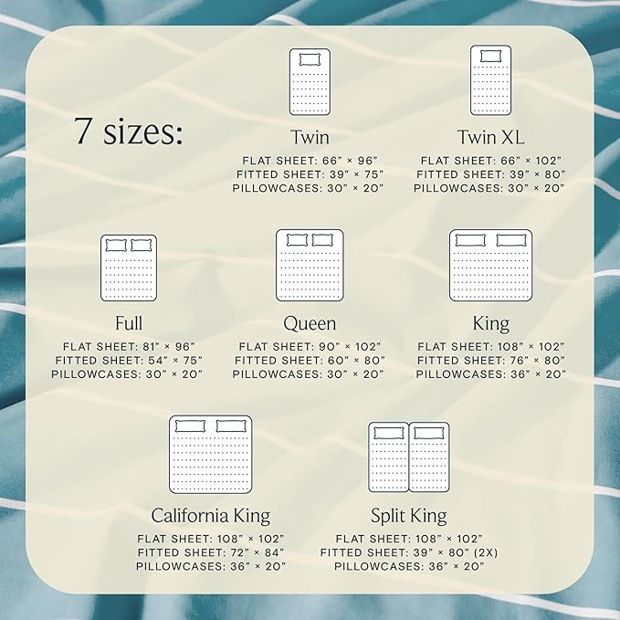LuxClub Striped Sheets, 3 PC Striped Bed Sheets Twin Size, Deep Pockets 18" Eco Friendly Wrinkle Free-Kids-Fitted Sheets Machine Washable Hotel Bedding (Twin, Light Blue)