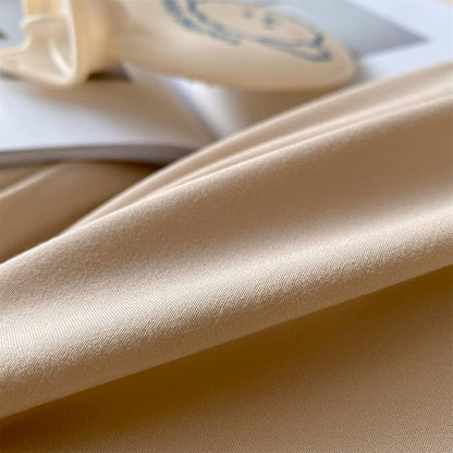 Chic Ruffle Lace Polyester Duvet Cover Set - Luxury Premium Champagne Bedding-2 Piece Twin Duvet Cover with Zipper Closure -Ultra Soft and Light Weightt (Champagne, Twin)-NO Including Comforter